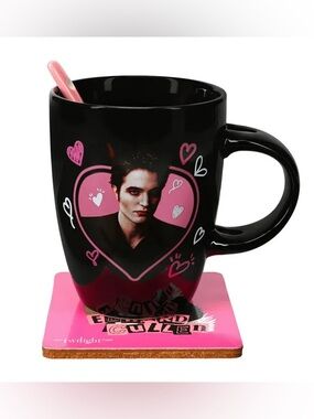 •Team Edward Cullen• Mug Set w/ Spoon & Coaster | The Twilight Saga Gift Bundle